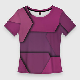 Женская футболка 3D Slim с принтом Геометрические фигуры в движении в Екатеринбурге,  |  | 3d | 3д | геометрия | иллюзия | многоугольники | оптическая | фигуры | эффект