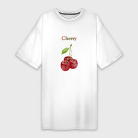 Платье-футболка хлопок с принтом Cherry вишня в Екатеринбурге,  |  | cherry | вишня | еда | красный | лето | фрукты