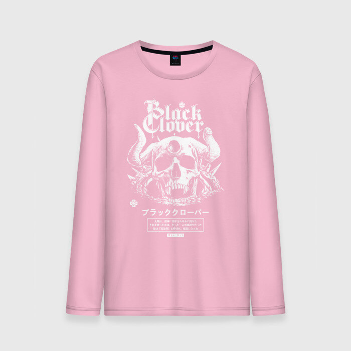 Мужской лонгслив хлопок Чёрный клевер череп демона фото